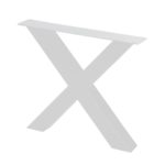 Stalen X-tafelpoot 75 x 10 cm, hoogte 72 cm, wit (10 x 10 cm)