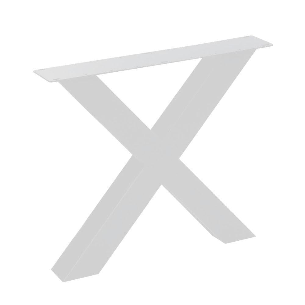 Stalen X-tafelpoot 75 x 10 cm, hoogte 72 cm, wit (10 x 10 cm) - Afbeelding 2