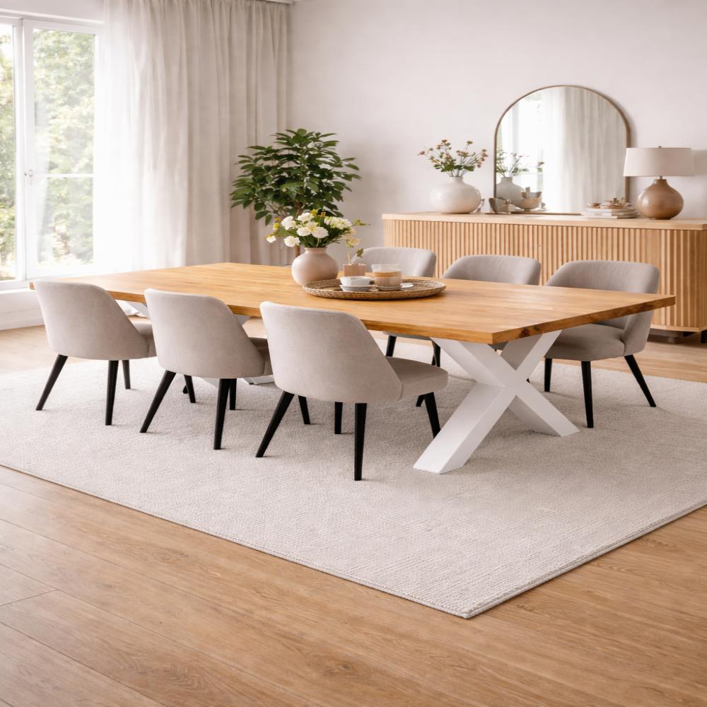 Stalen X-tafelpoot 75 x 10 cm, hoogte 72 cm, wit (10 x 10 cm) - Afbeelding 3