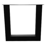 Zwarte stalen U-tafelpoot, 76 x 10 cm, hoogte 72 cm (doorsnede 10 x 10 cm)