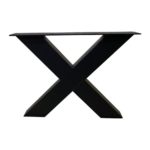 Stalen X-poot voor salontafel 55 x 8 cm, hoogte 40 cm, zwart (8 x 8 cm) - 2 stuks