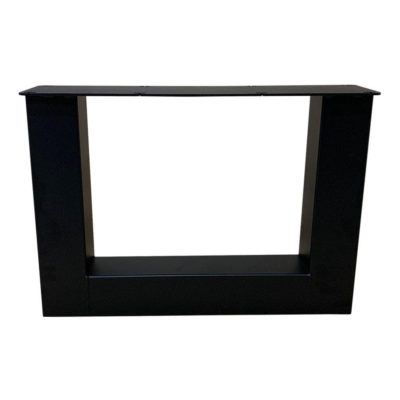 Zwarte U-vormige stalen salontafelpoot 55 x 8 cm, hoogte 40 cm (8 x 8 cm) - 2 stuks