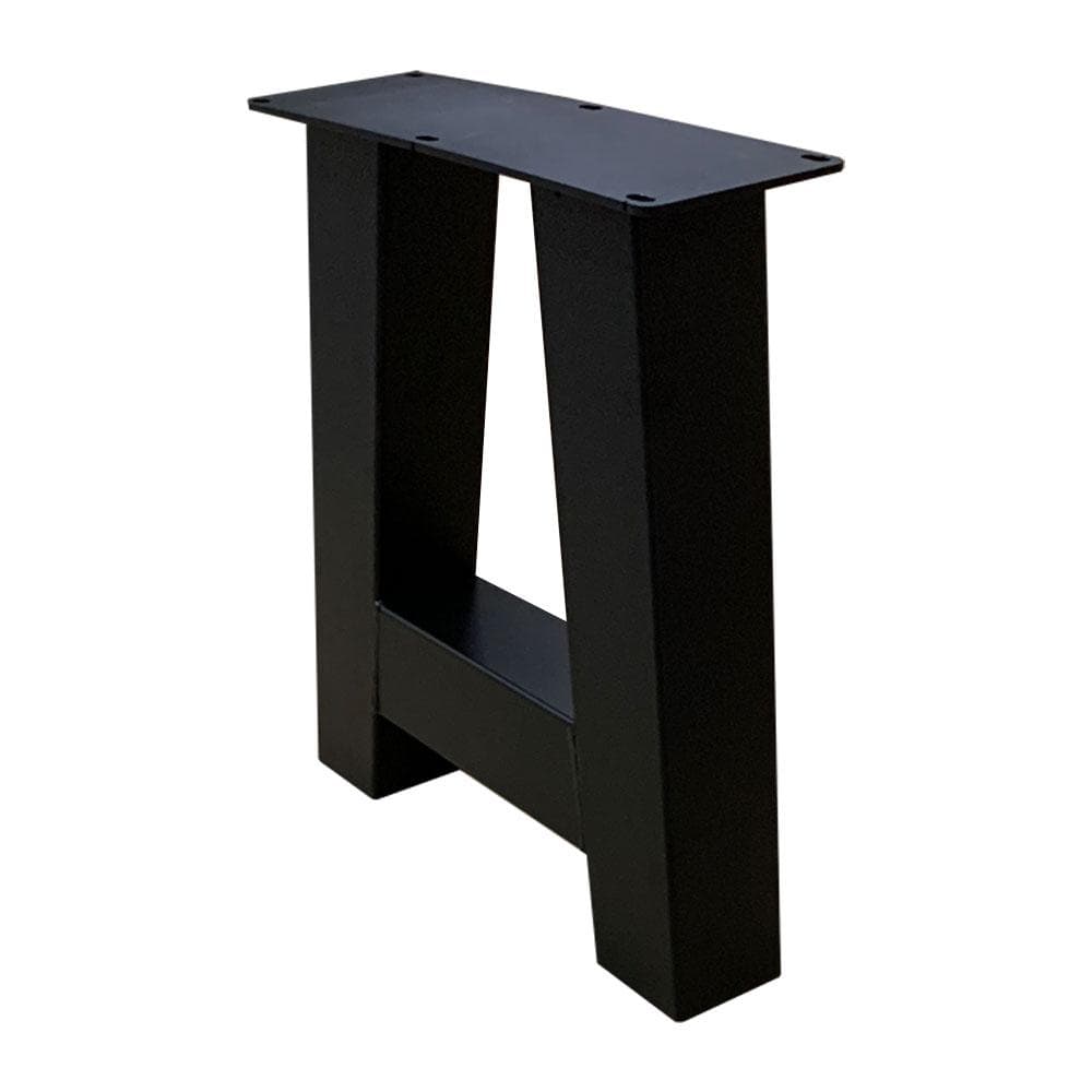 Set stalen A-bankpoten 38 x 8 cm, hoogte 43 cm, zwart (8 x 8 cm) - 2 stuks - Afbeelding 2