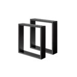 Stalen U-salontafelpoot zwart 36 x 8 cm, hoogte 40 cm (2 x 8 cm) - 2 stuks