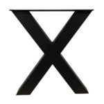 Stalen X-bankpoten 38 x 6 cm, hoogte 43 cm, zwart (6 x 6 cm) - 2 stuks