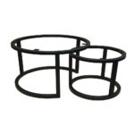 Zwart rond salonset Ø 70 cm, hoogte 37 cm en Ø 80 cm, hoogte 47 cm