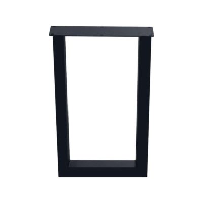U-vormige stalen bartafelpoot, zwart, 60 x 8 cm, hoogte 100 cm (8 x 8 cm) - geschikt voor buiten