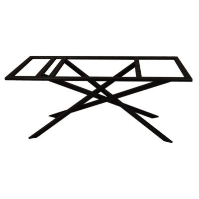 Stalen tafelonderstel zwart mikado 170 x 75 cm, hoogte 72 cm (5 x 3 cm)