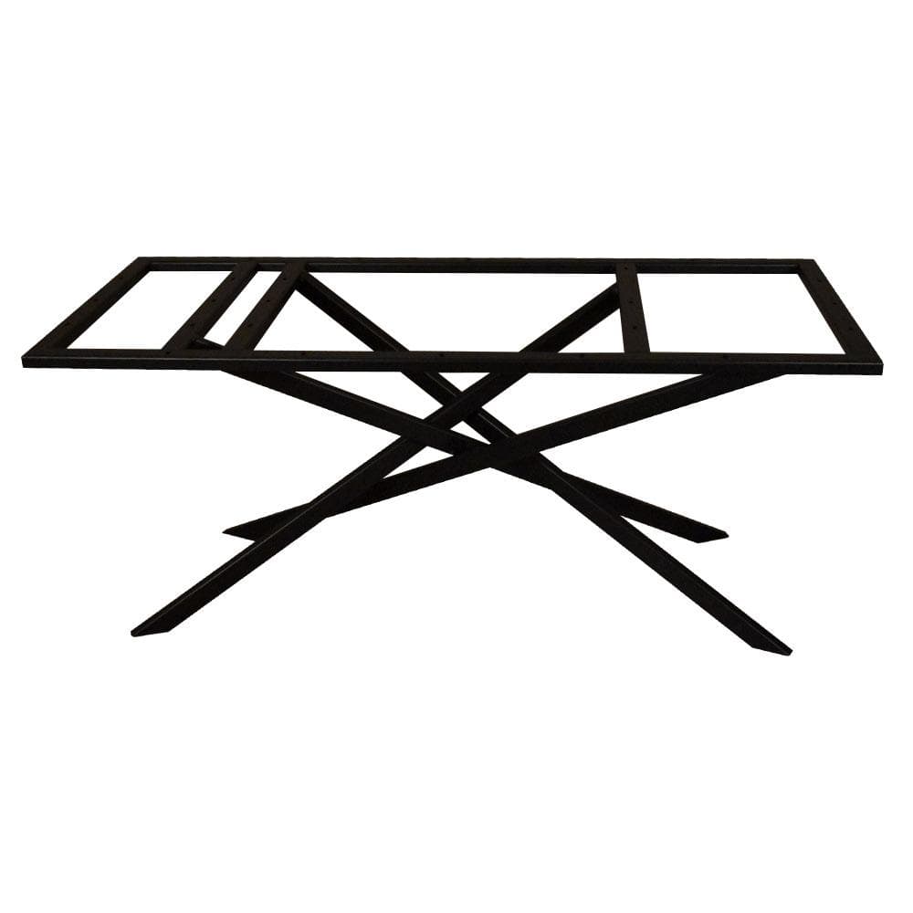 Stalen tafelonderstel zwart mikado 170 x 75 cm, hoogte 72 cm (5 x 3 cm)