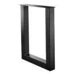 Stalen U-bartafelpoot zwart 78 x 10 cm, hoogte 105 cm (10 x 10 cm)