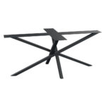 Zwart stalen tafelonderstel Mikado 180 x 70 cm, hoogte 73 cm (4 x 4 cm)