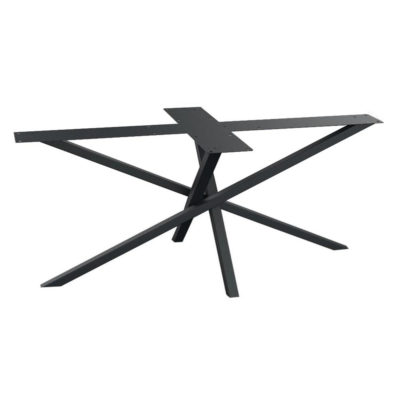 Zwart stalen tafelonderstel Mikado 180 x 70 cm, hoogte 73 cm (4 x 4 cm)