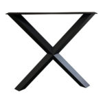 Stalen X-tafelpoot diamant 78 x 10,5 cm, hoogte 72 cm, zwart (6 x 6 cm)