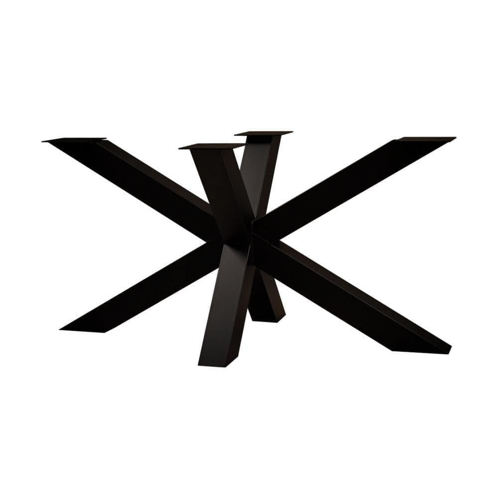 Zwart stalen spinpootmatrix 180 x 70 cm, hoogte 69 cm (10 x 10 cm)