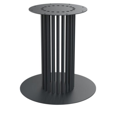 Stalen tafelonderstel zwart kolom met spijlen en grondplaat Ø 60 cm en hoogte 72 cm