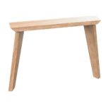 Trapezium van massief eikenhout, schuin, 80 x 15 cm, hoogte 73 cm (13 x 4 cm) - set van 2 stuks