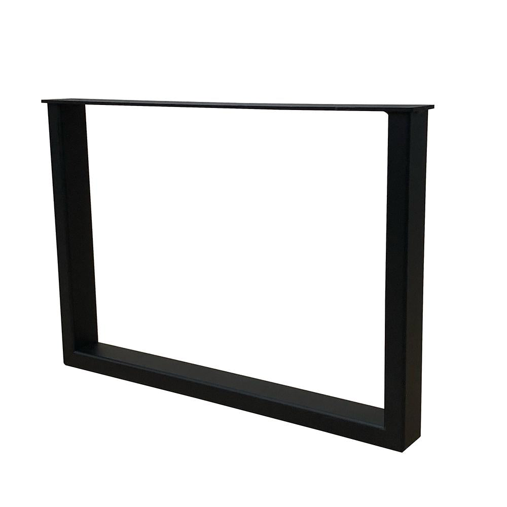 Set stalen U-bank-/meubelpoten 54 x 6 cm, hoogte 37,5 cm, zwart (5 x 2,5 cm) - 2 stuks - Afbeelding 2