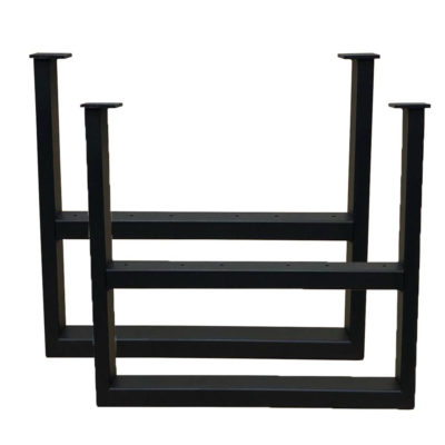 Set stalen tv-meubelpoten 54 x 6 cm, hoogte 37,5 cm, zwart (5 x 2,5 cm) - 2 stuks
