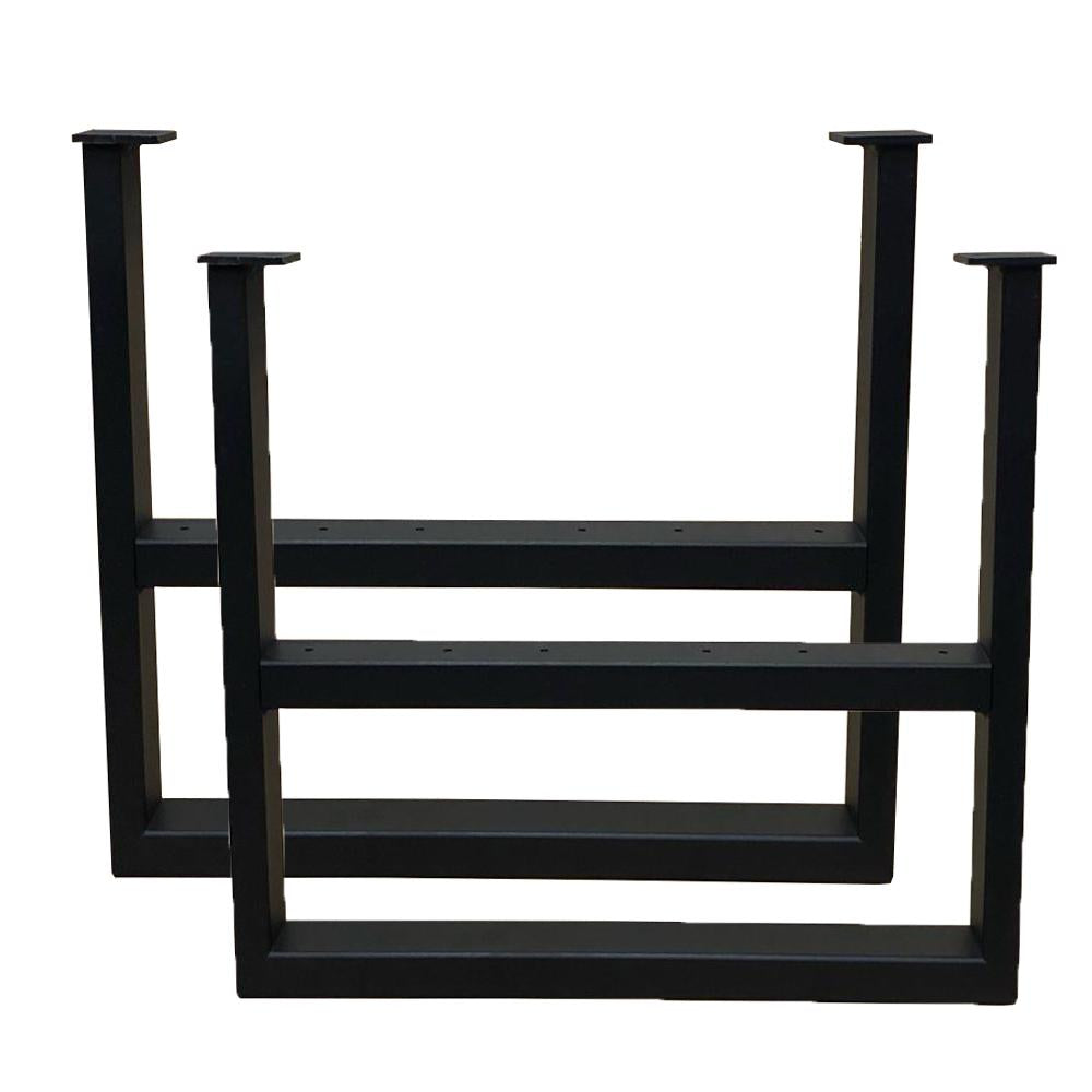 Set stalen tv-meubelpoten 54 x 6 cm, hoogte 37,5 cm, zwart (5 x 2,5 cm) - 2 stuks