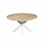 Eiken eettafel Ferris | Rond 110 cm | Naturel | Poot Zand