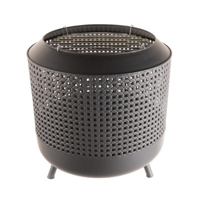 Midland vuurkorf met barbecuegrill zwart