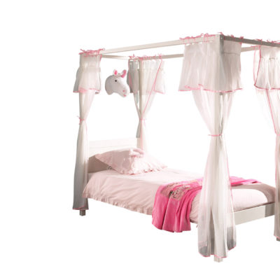 Deze PINO combinatie bestaat uit het witte hemelbed 90 x 200 cm met AMORI textielset