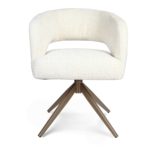 Eetkamerstoel Demi | Off-white | Poot brons | Met armleuning