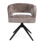 Eetkamerstoel Demi | Klei | Poot Zwart | Met armleuning