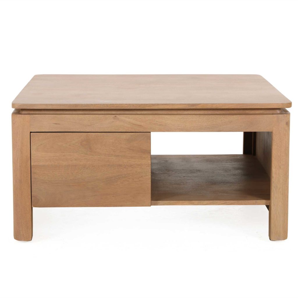 Vierkante Salontafel Dallas Naturel Mangohout 80 cm
