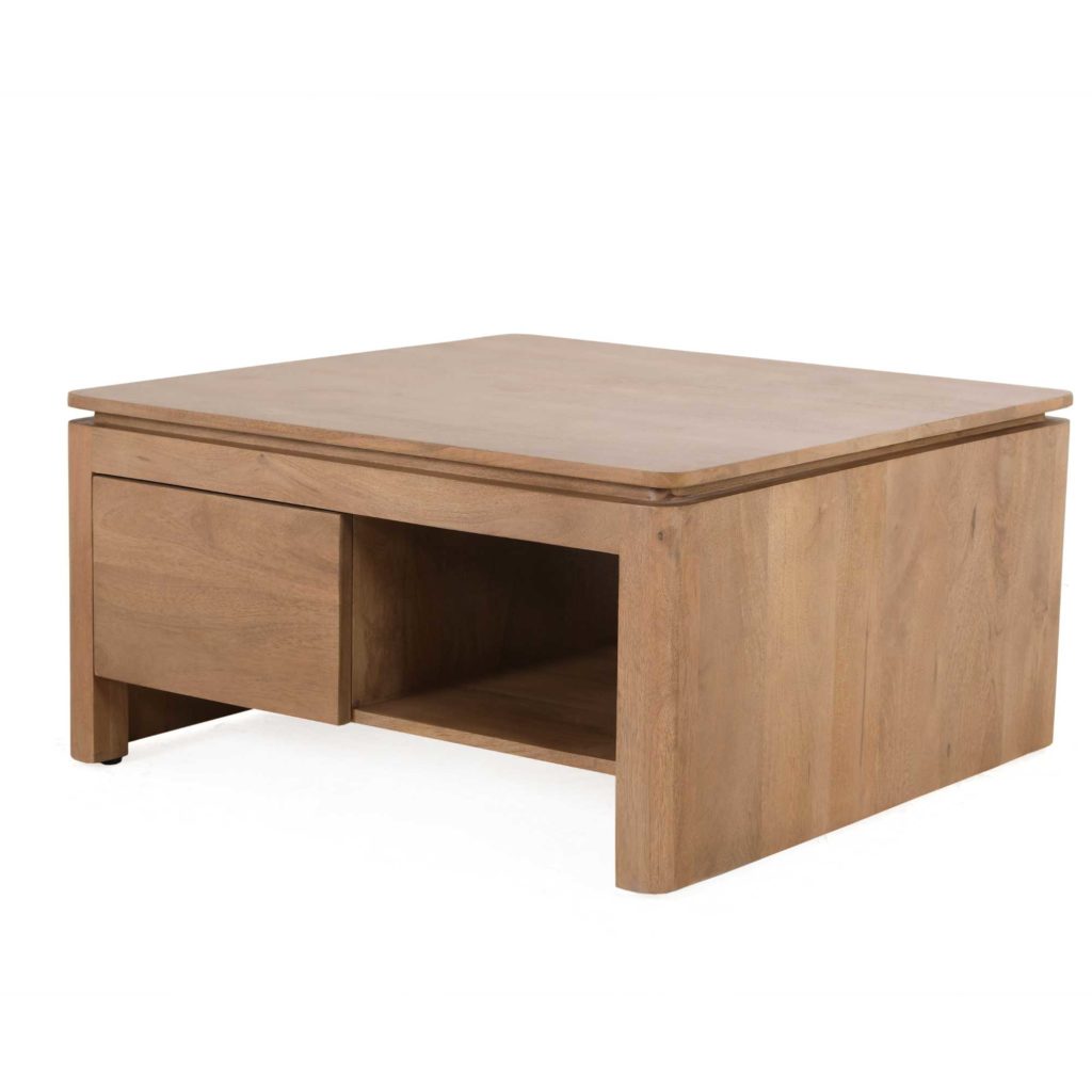 Vierkante Salontafel Dallas Naturel Mangohout 80 cm - Afbeelding 3