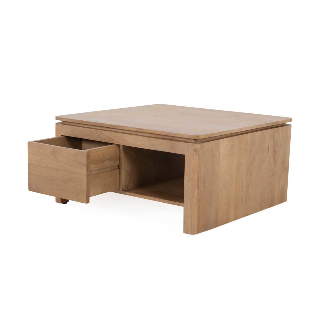 Vierkante Salontafel Dallas Naturel Mangohout 80 cm - Afbeelding 4