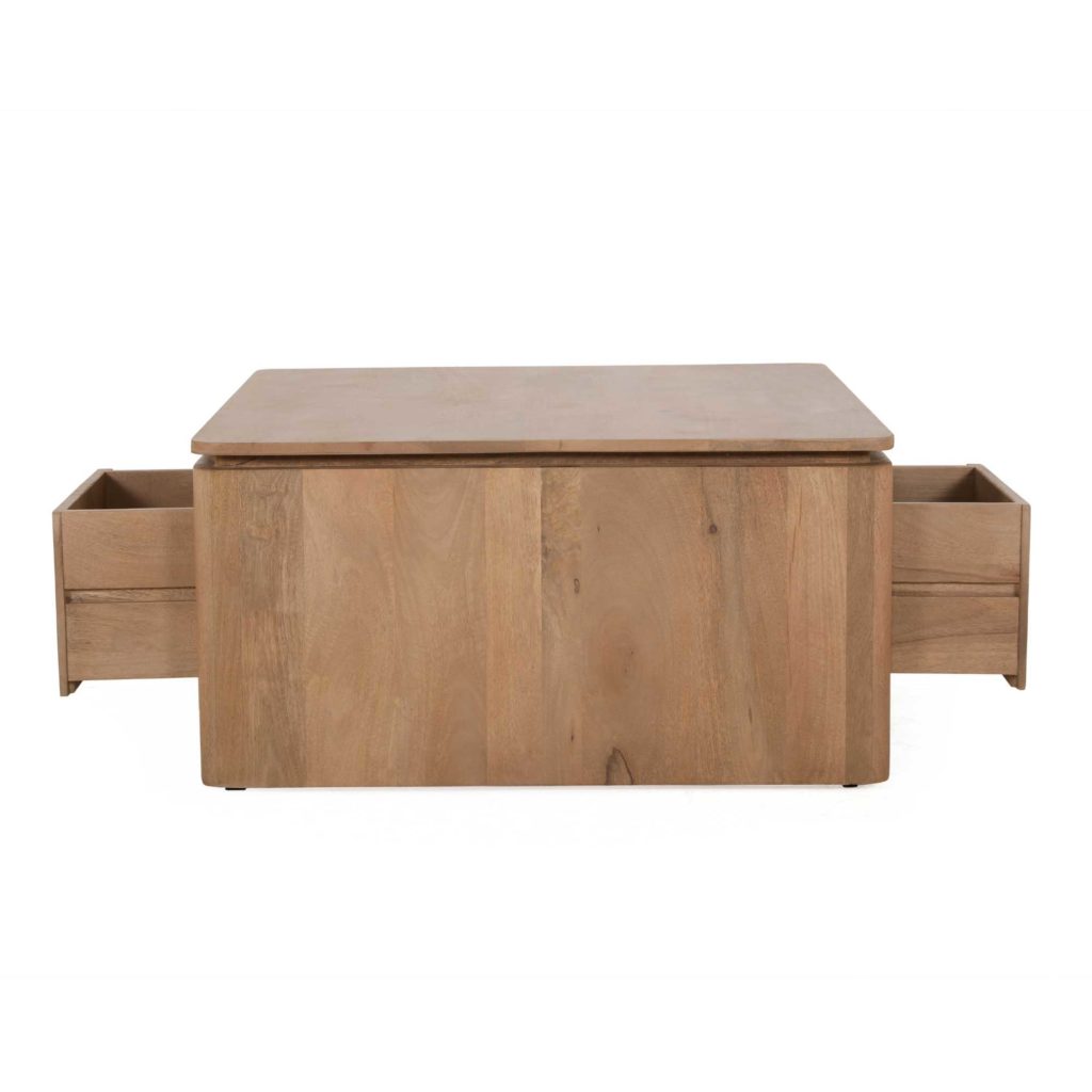 Vierkante Salontafel Dallas Naturel Mangohout 80 cm - Afbeelding 7