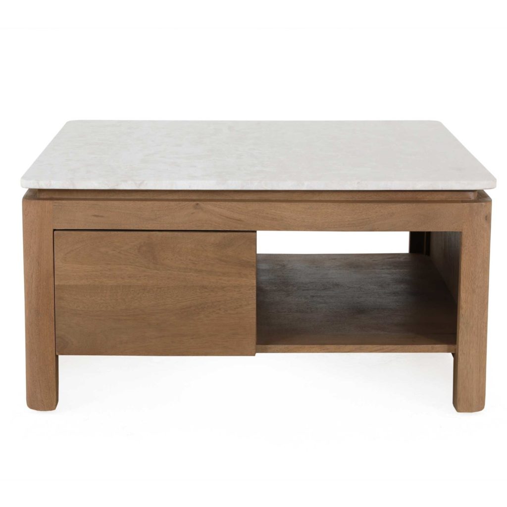 Vierkante Salontafel Dallas Naturel Mangohout 80 cm - Afbeelding 8