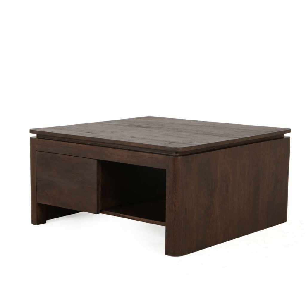 Vierkante salontafel Dallas bruin mangohout 80 cm - Afbeelding 3