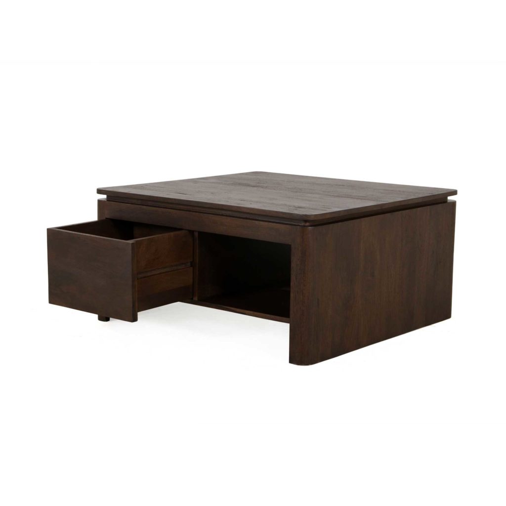 Vierkante salontafel Dallas bruin mangohout 80 cm - Afbeelding 4