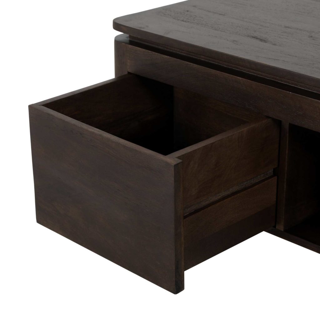 Vierkante salontafel Dallas bruin mangohout 80 cm - Afbeelding 6