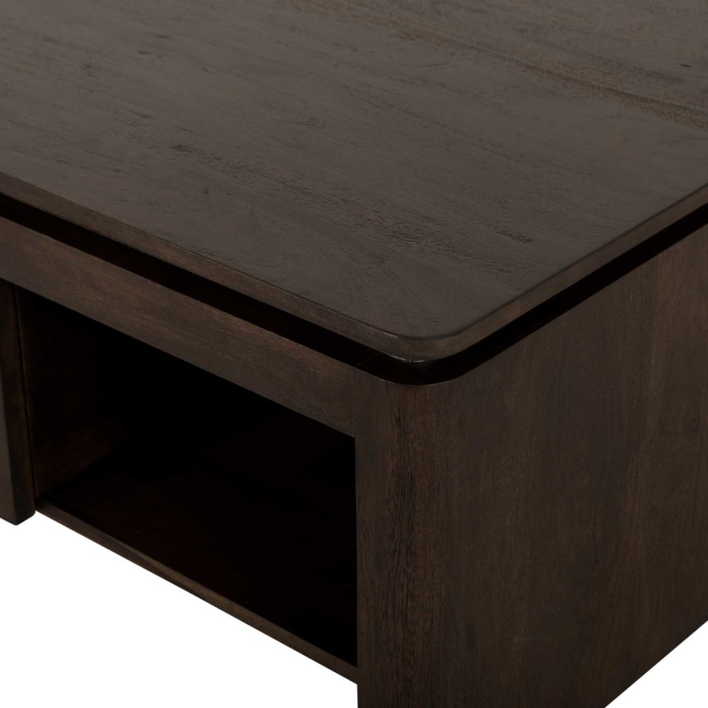 Vierkante salontafel Dallas bruin mangohout 80 cm - Afbeelding 7