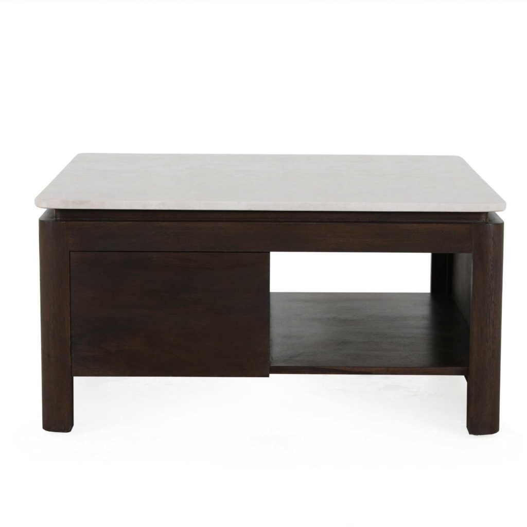 Vierkante salontafel Dallas bruin mangohout 80 cm - Afbeelding 9