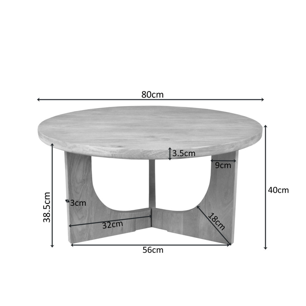 Salontafel Guus Naturel Mangohout 80 cm - Afbeelding 4