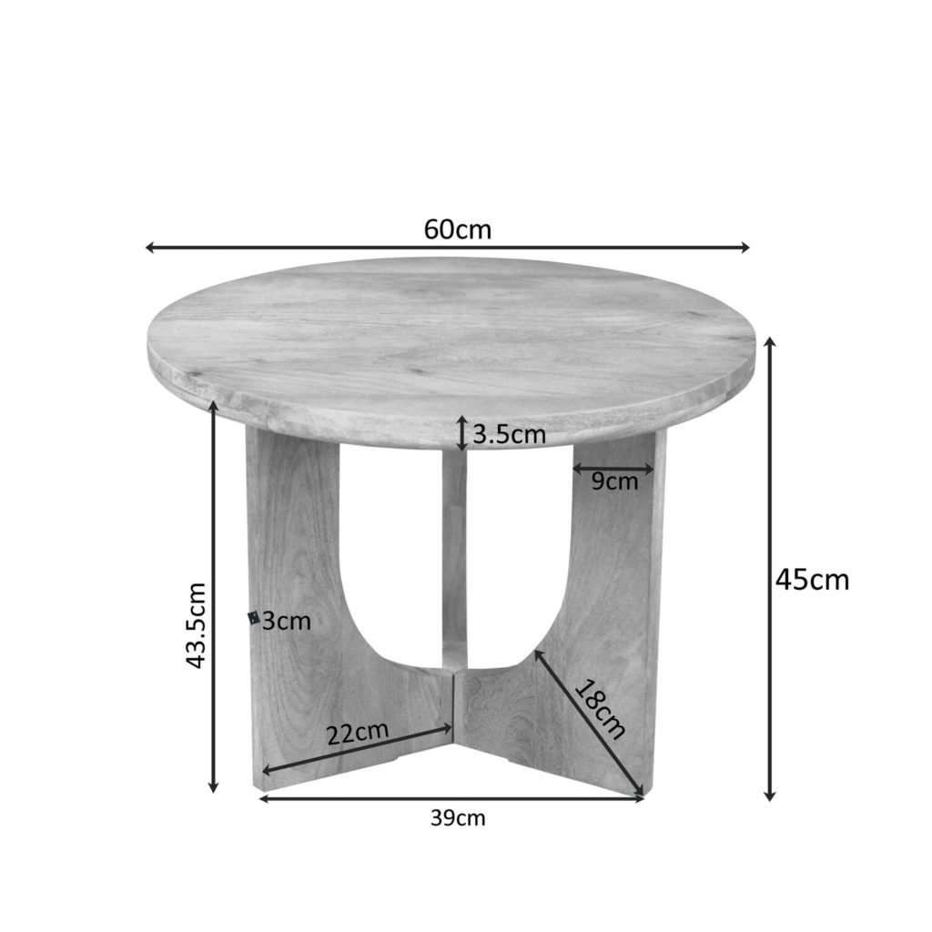 Salontafel Guus Naturel Mangohout 60 cm - Afbeelding 4