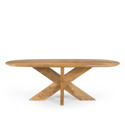 Deense ovale salontafel Runa met houten onderstel 130