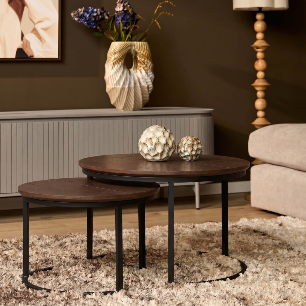 Salontafel Otik Walnut Oak | 70 cm | set van 2 - Afbeelding 6