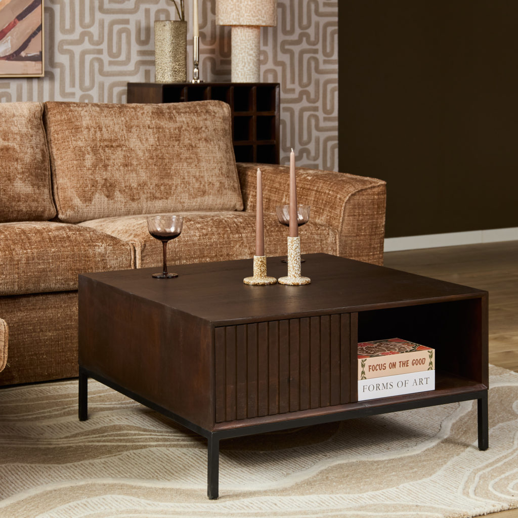 Salontafel Madison Bruin | 80 cm | Vierkant - Afbeelding 12