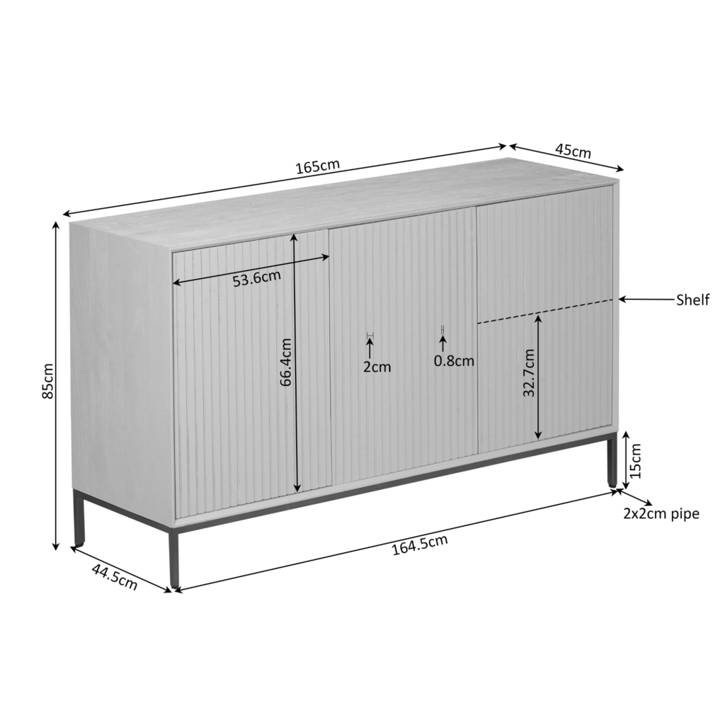 Dressoir Madison bruin | 165 cm - Afbeelding 3