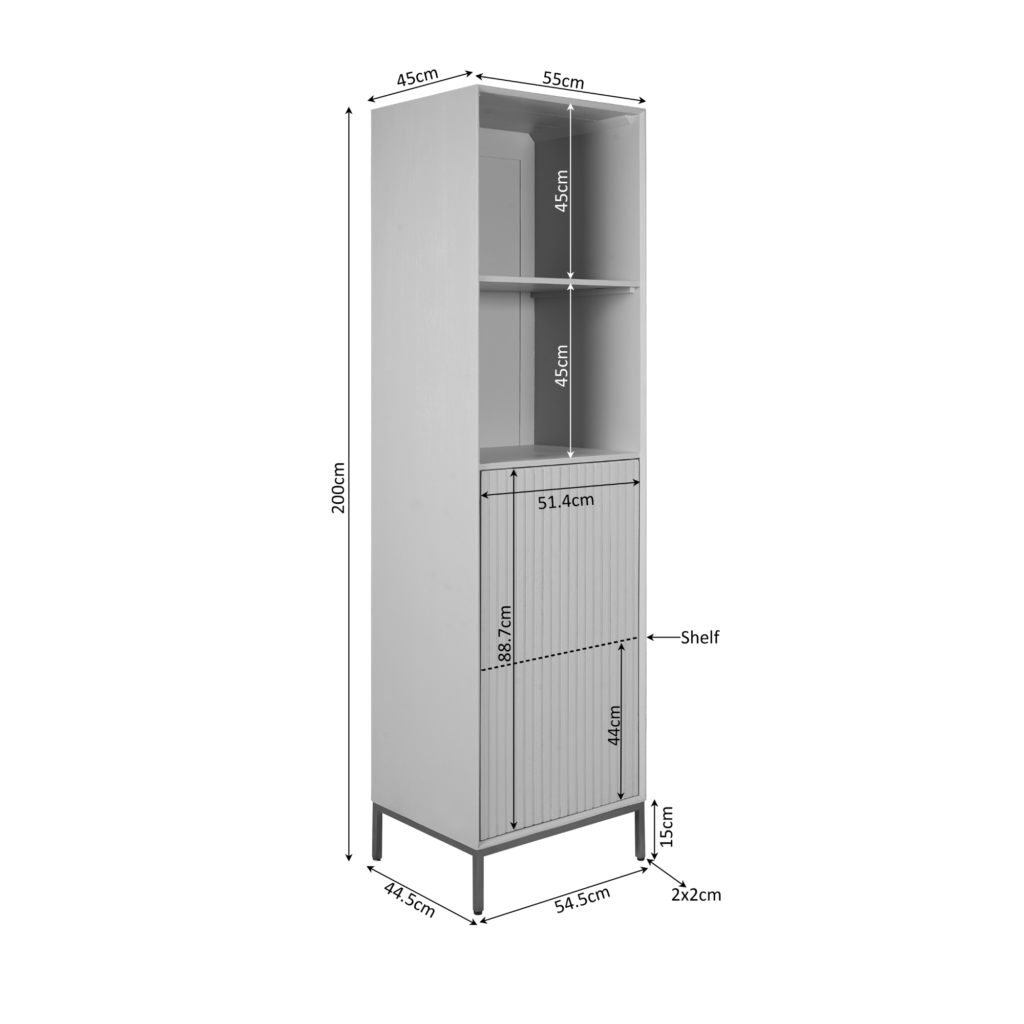 Boekenkast Madison Bruin | 55 cm - Afbeelding 5