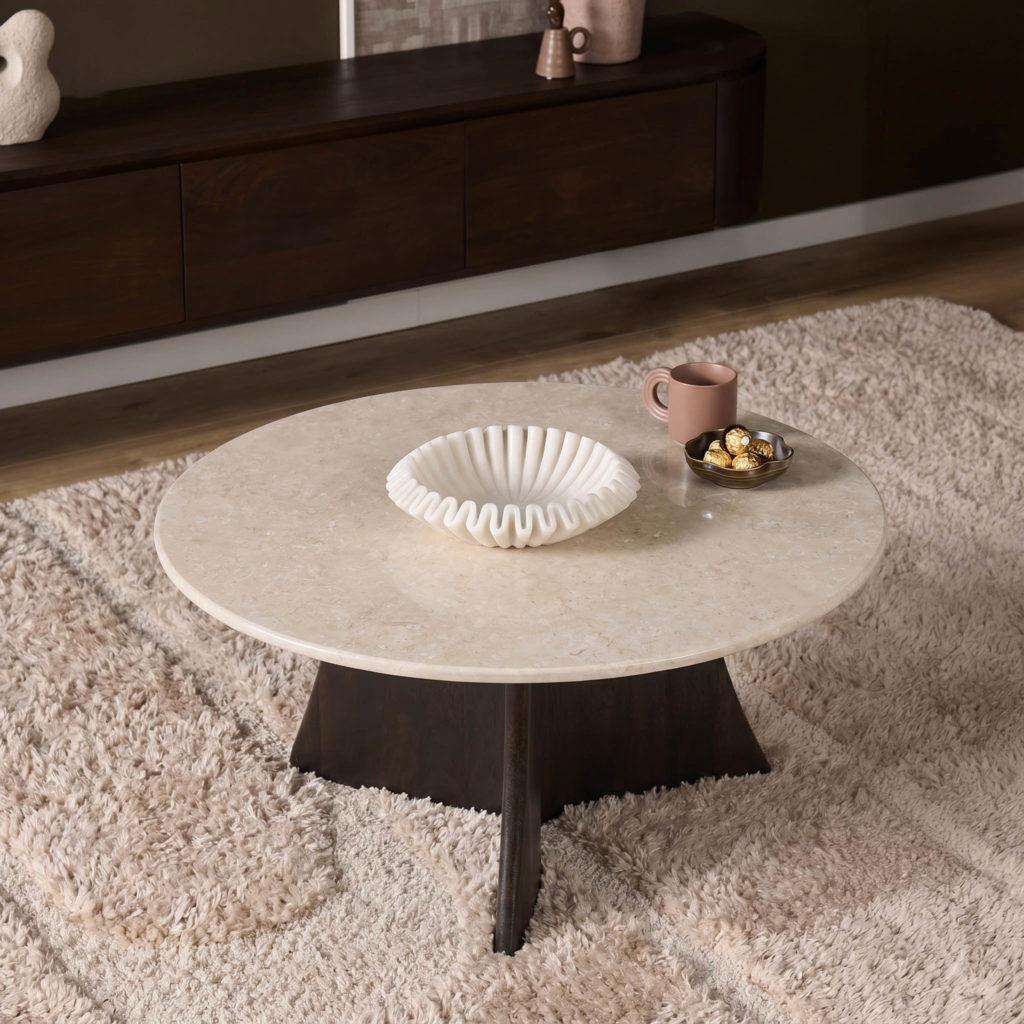 Salontafel Milo Botticino marmer 80 cm - Afbeelding 6