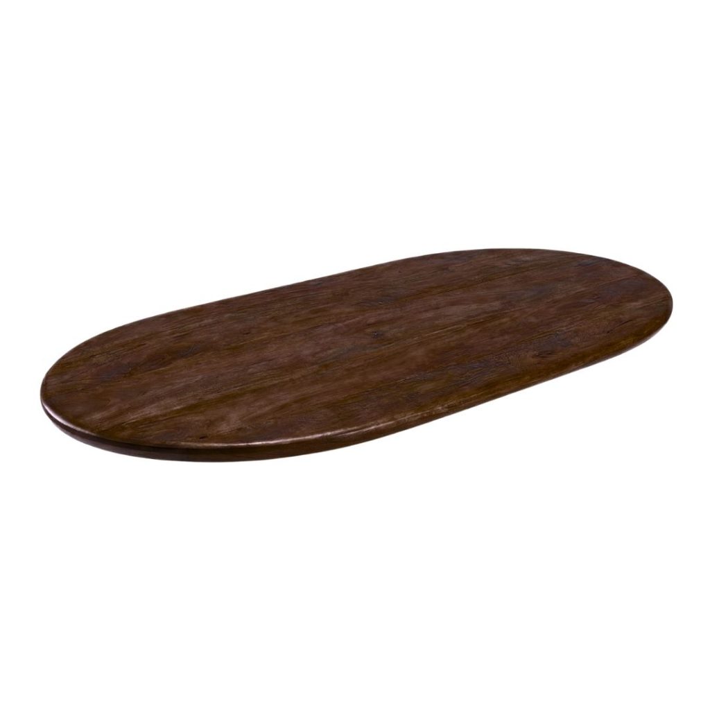 LABEL51 Eetkamertafel Tafelblad Halve Cirkel - Espresso - Mangohout - 220 cm - Halve Cirkel