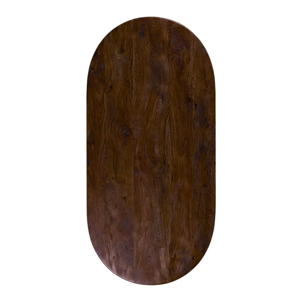 LABEL51 Eetkamertafel Tafelblad Halve Cirkel - Espresso - Mangohout - 220 cm - Halve Cirkel - Afbeelding 2