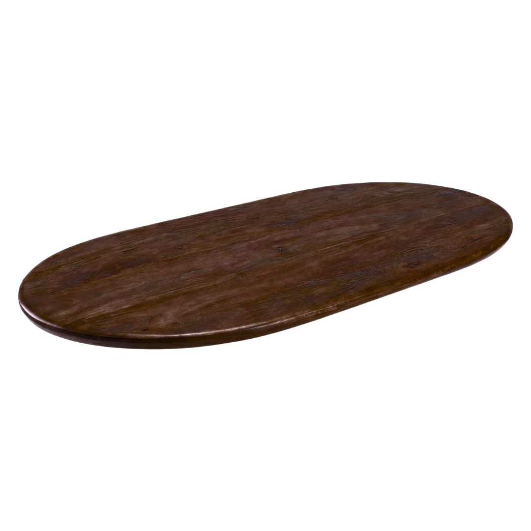 Het Steigerhouthuis LABEL51 Eetkamertafel Tafelblad Halve Cirkel - Espresso - Mangohout - 240 cm - Halve Cirkel