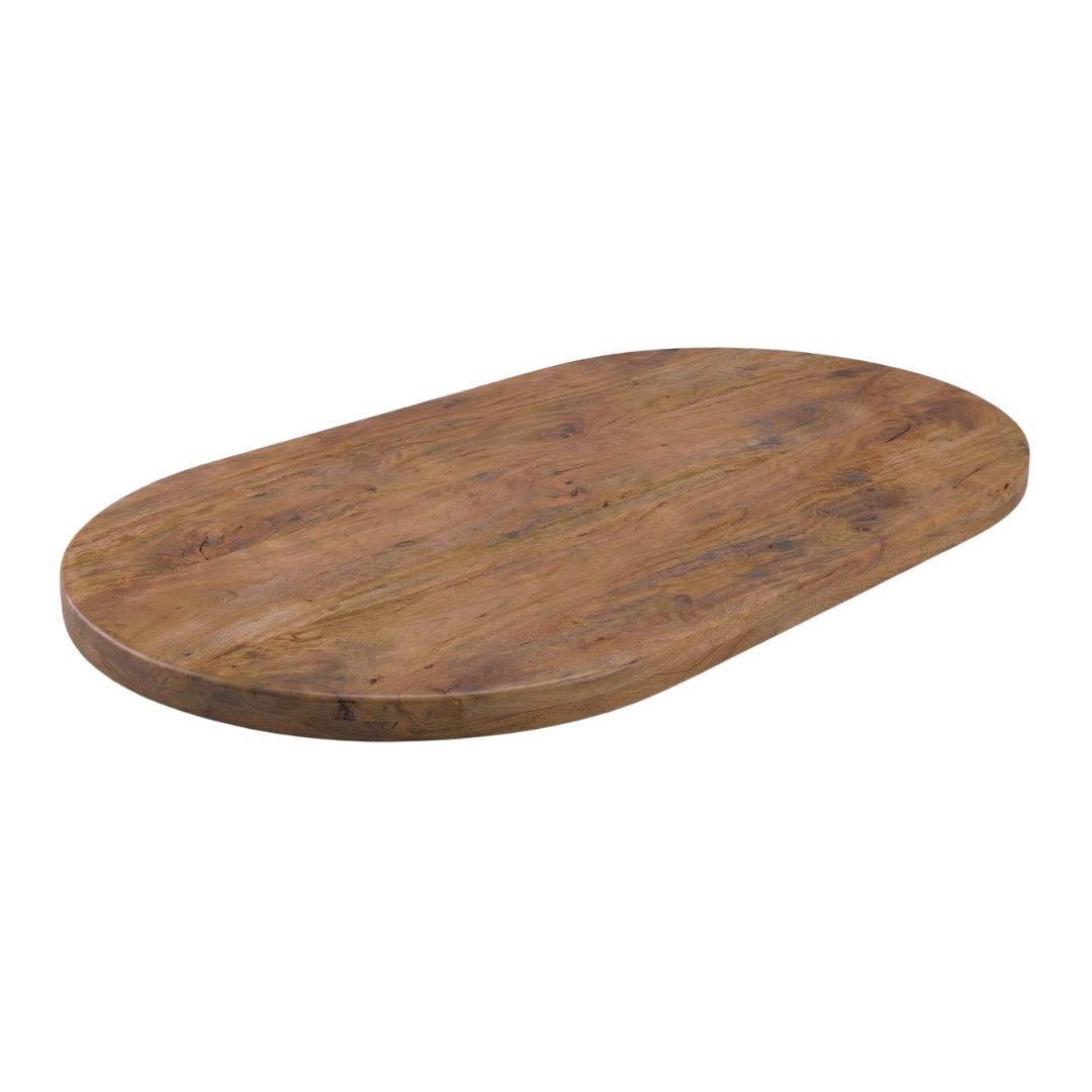 Het Steigerhouthuis LABEL51 Eetkamertafel Tafelblad Halve Cirkel - Nature Smooth - Mangohout - 220 cm - Halve Cirkel
